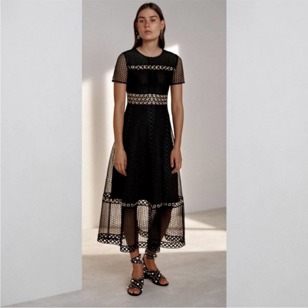 Maje black eyelet dress size 2 or medium